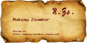 Maksay Zsombor névjegykártya